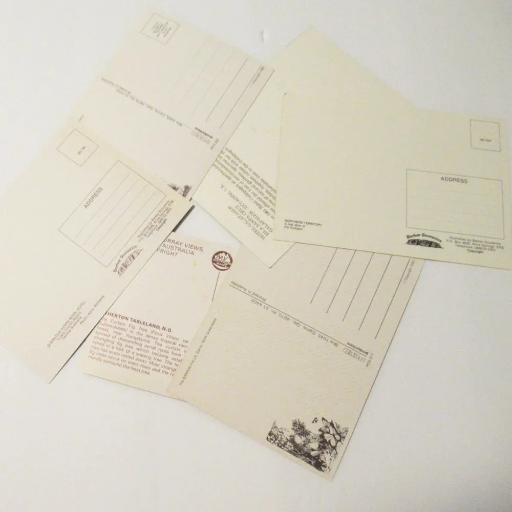Vintage Galapagos map and post cards